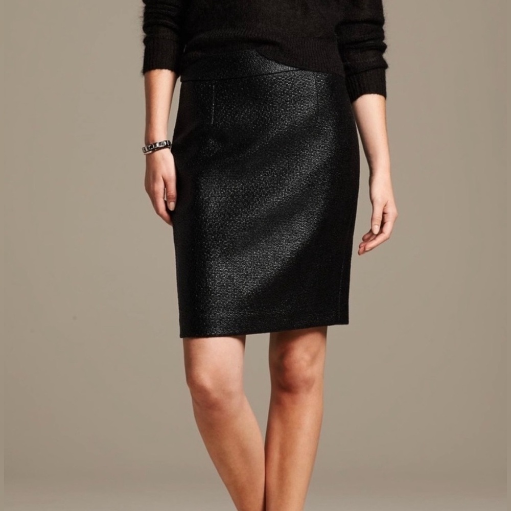 Banana Republic Coated Tweed Skirt